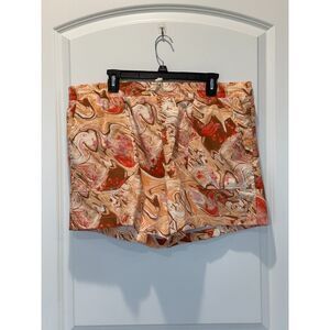 NWT Alpine Design Woven Shortie Multi Marbling Print Size Medium